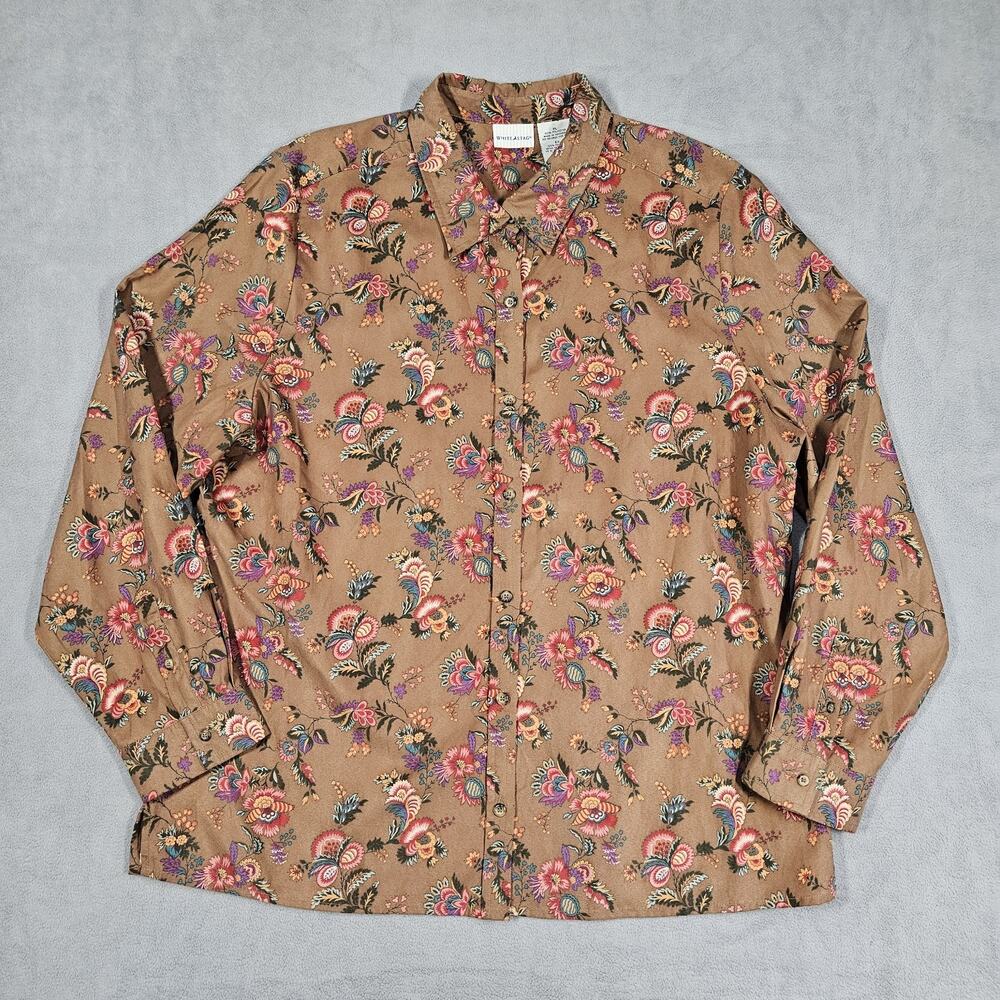 VTG White Stag Shirt Women XL Western Multicolor Floral Button Down LS Blouse - Picture 2 of 11